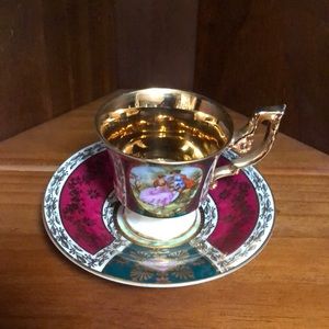 Beautiful Gilded J•K Decor Carlsbad Bavaria Demitasse Cup and Saucer
